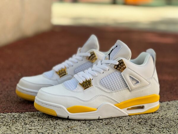 AJ4 white orange Oreo white orange non-slip wear-resistant retro basketball shoes AQ9129-101