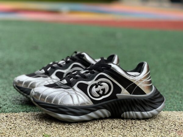 Gucci Dad Shoes 2.0 Black Silver Leather