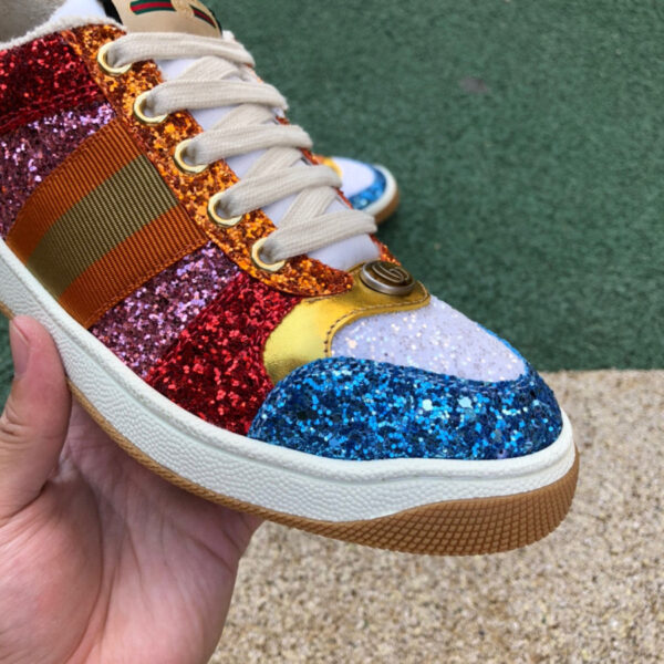 Gucci Low Top Sequined Red And Blue - Image 5