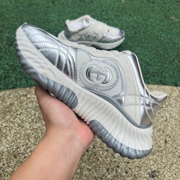 Gucci Dad Shoes 2.0 Silver Leather - Image 3