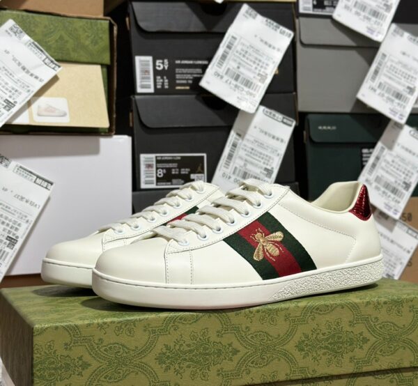 Gucci Little Bee White Shoes