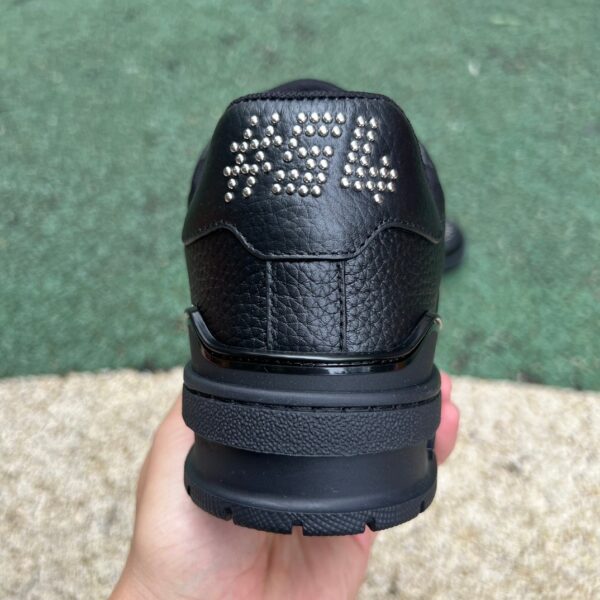 Lv Trainer Black Silver cow leather strappy round toe - Image 4