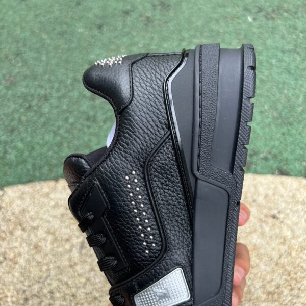 Lv Trainer Black Silver cow leather strappy round toe - Image 3
