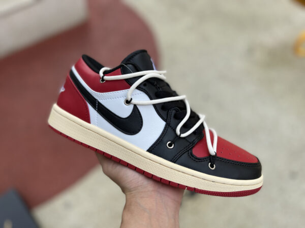 Black And White Red Air Jordan - Image 3