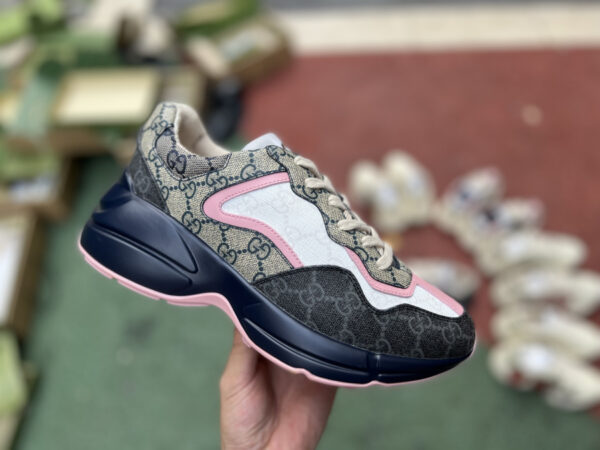 Gucci Rhyton Gray Pink Dark Blue - Image 3