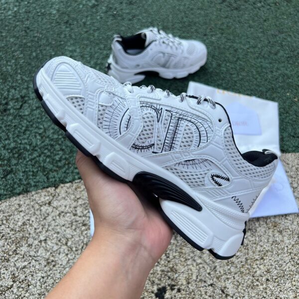 Dior White and Black Chrono round toe lace-up sports running shoes life casual shoes - Image 2