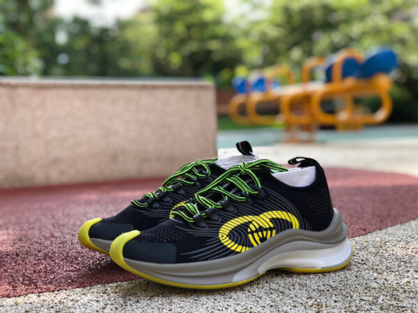 Gucci Running Shoes Black Yellow And Green