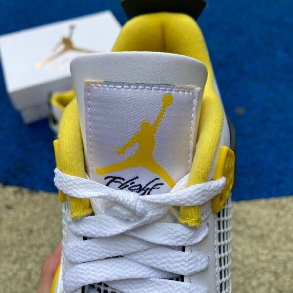 AJ4 White Orange Yellow mid-top retro basketball shoes AQ9129-101 - Image 16