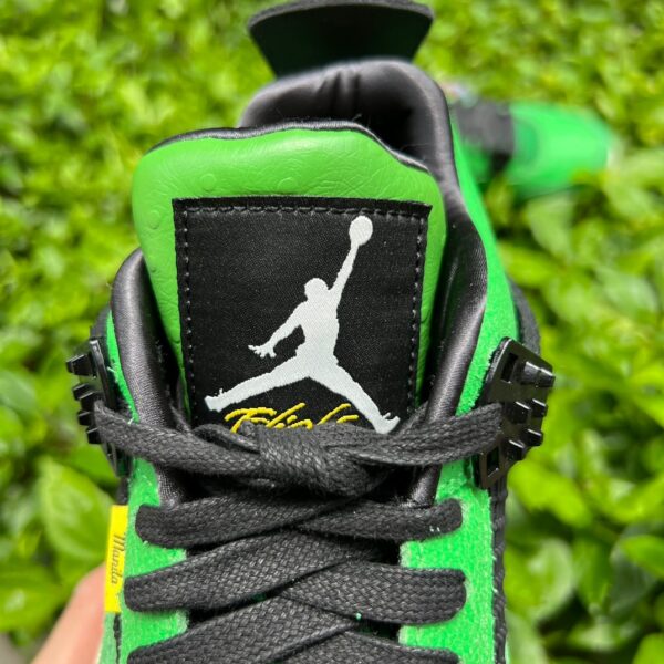 AJ4 duck black and green Air Jordan 4 Manila Manila retro basketball shoes black and green - Image 5