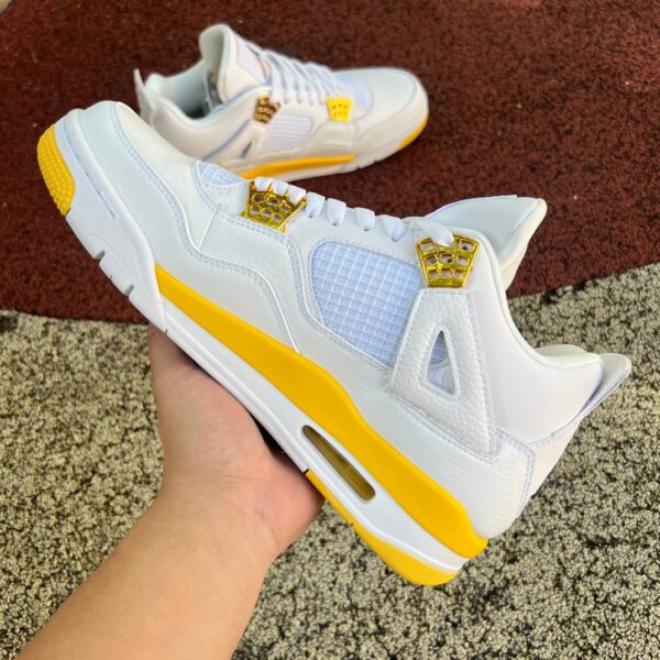 AJ4 white orange Oreo white orange non-slip wear-resistant retro basketball shoes AQ9129-101 - Image 4