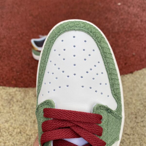 White Green Red Air Jordan Retro Low - Image 3
