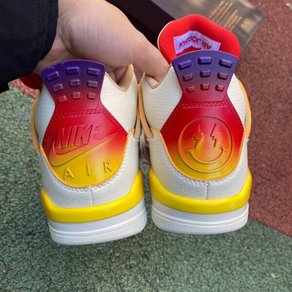AJ4 White Blue Red Super Bowl Rainbow J Balvin x Jordan Joint Retro Basketball Shoes White Blue Red DG0344-901 - Image 4