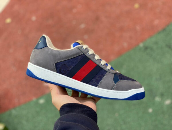 Gucci Low Top Gray Blue Red - Image 3