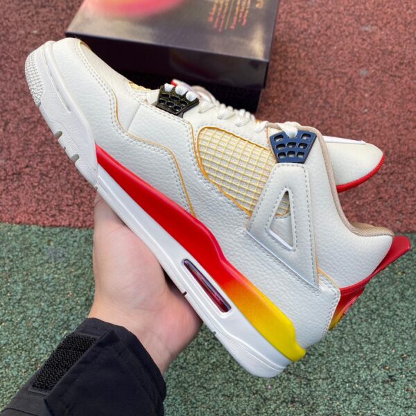 AJ4 White Blue Red Super Bowl Rainbow J Balvin x Jordan Joint Retro Basketball Shoes White Blue Red DG0344-901 - Image 3