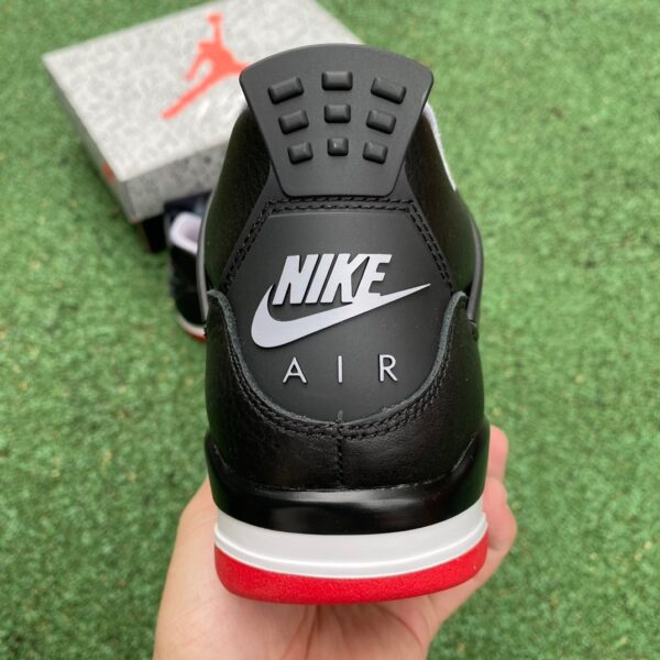 AJ4 black and red leather women's model real shot cut piece black and red mid-top retro basketball shoe 24 years model FV5029-006 - Image 2