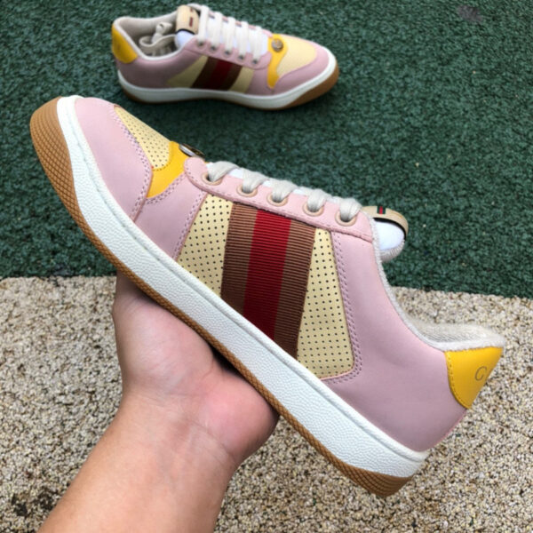 Gucci Low Top Pink And Yellow - Image 2