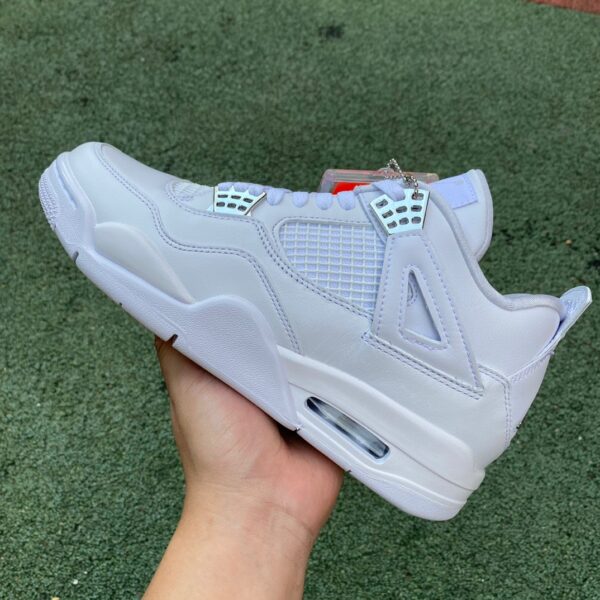 AJ4 silver cut piece pure original ⚡️Pure Money  silver sneakers 408452-308497-100 - Image 14