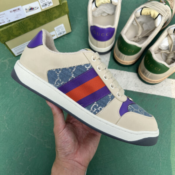 Gucci Dirty Shoes Blue Cloth, - Image 4