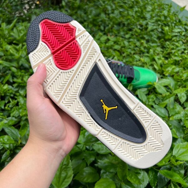 AJ4 duck black and green Air Jordan 4 Manila Manila retro basketball shoes black and green - Image 4