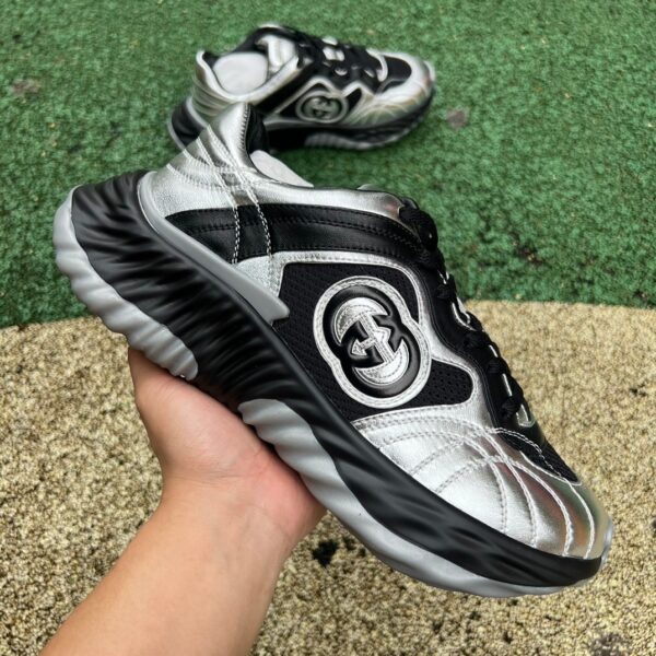 Gucci Dad Shoes 2.0 Black Silver Leather - Image 7