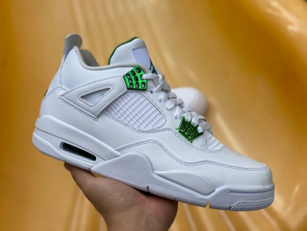 AJ4 white green metal channel original version buckle couple basketball shoes CT8527-113 - Image 3