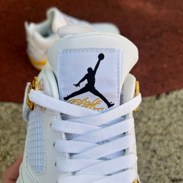 AJ4 white orange Oreo white orange non-slip wear-resistant retro basketball shoes AQ9129-101 - Image 2