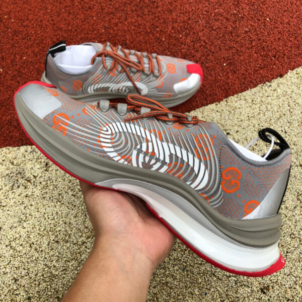 Gucci Running Shoes Gray Orange - Image 2