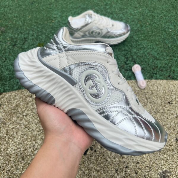 Gucci Dad Shoes 2.0 Silver Leather - Image 2
