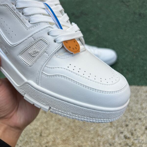 Trainer Pure white denim round toe lace-up LV - Image 8