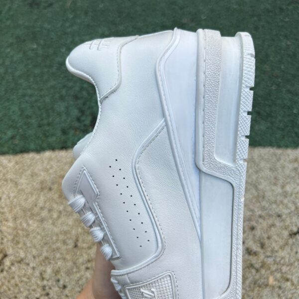 Trainer Pure white denim round toe lace-up LV - Image 7